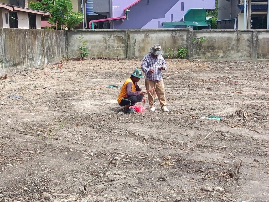 Phuket building permit approved Piano Villas foundation staking villa construction team site layout precision